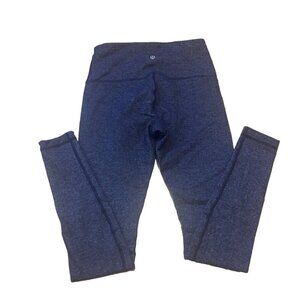Lululemon Wunder Under Heather Blue Athleisure Crop Leggings Pants Womens Size 6